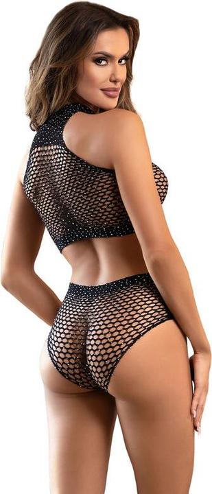 Produktbild Subblime 952082 Bodystocking Netz Set Mit Strass Schwarz Eine Grã–Sse (One Size)