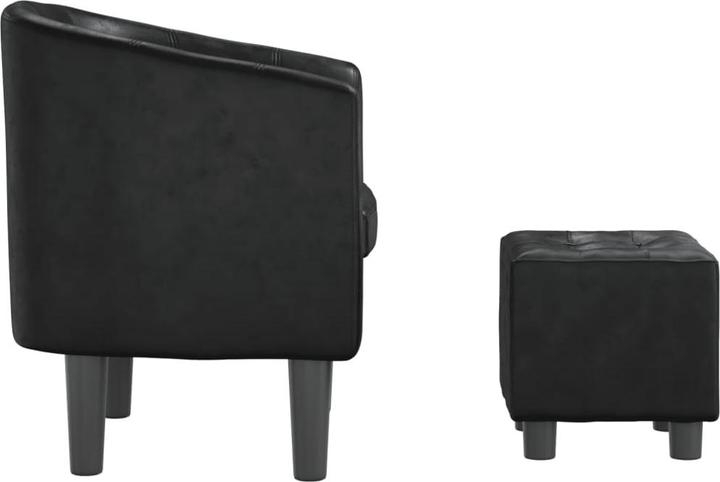 Actual product image vidaXL Clubsessel mit Fusshocker Schwarz Kunstleder,Farbe