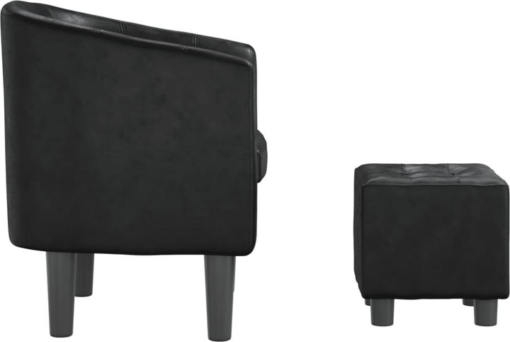 Actual product image VidaXL Clubsessel mit Fusshocker Schwarz Kunstleder,Farbe