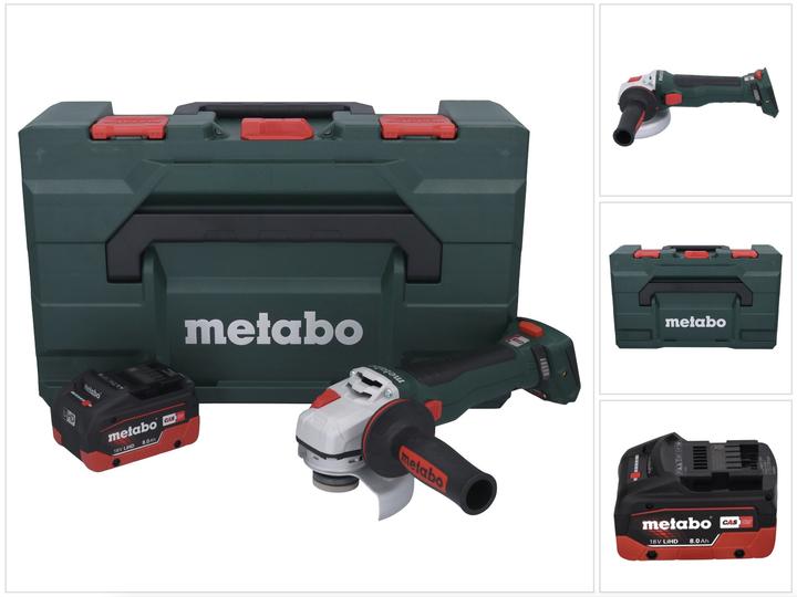 Produktbild Metabo WB 18 LT BL 11-125 Quick Akku Winkelschleifer 18 V 125 mm Brushless + 1x Akku 8,0 Ah + metaB (125 mm)