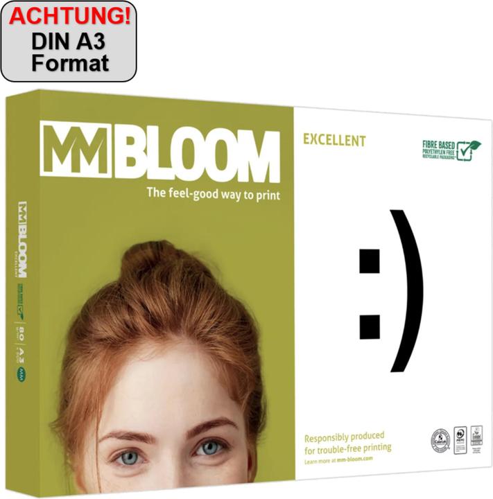 Actual product image MM Bloom Copy paper Excellent A3 80g 500BL white (A3, 500 Sheets, 80 g/m²)