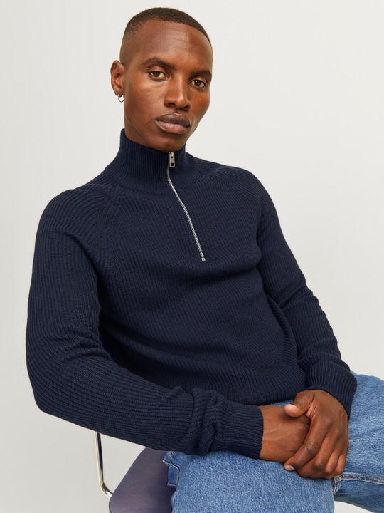 Image du produit Jack & Jones Unicolore Pull en tricot avec demi-zip Pull en tricot avec demi-zip (XXL)