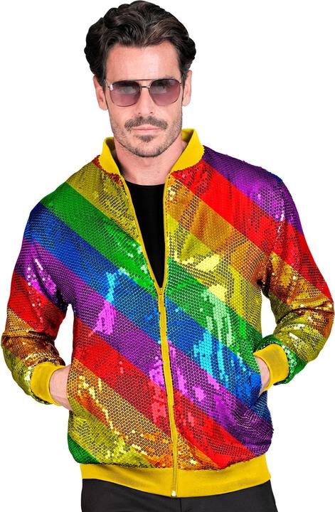 Actual product image Widmann Sequin jacket in rainbow pattern unisex (XL)