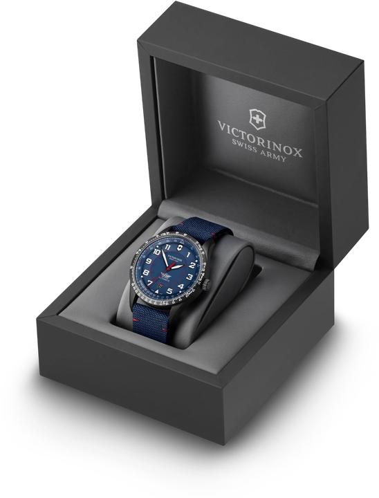 Produktbild Victorinox Airboss Mecha 42, BLK PVD, BLE dial, BLE nylon str (Fliegeruhr, 42 mm)