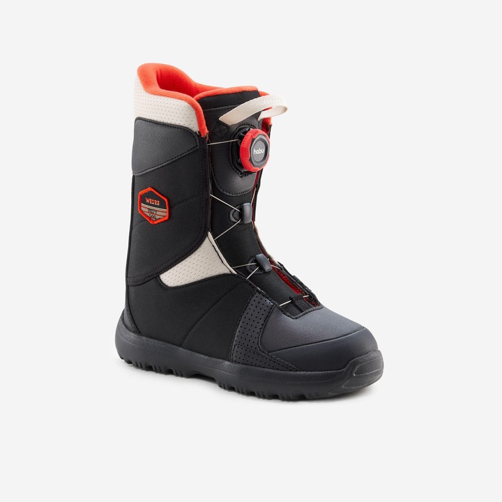 Actual product image Wedze Snowboard boots kids quick lacing system - Indy 500 JR S black/red (37)