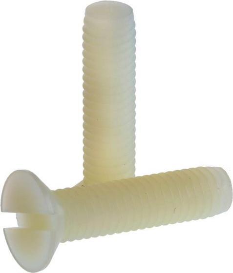 Actual product image RS PRO Slotted countersunk head screws, M6 x 25mm Nylon (100 Screws per piece)