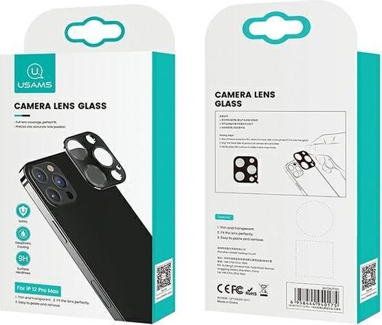 Actual product image Usams Camera Lens Glass iPhone 12 mini metal czerwonyred BH706JTT03 USBH706 (1 Piece, Apple iPhone 12 mini)