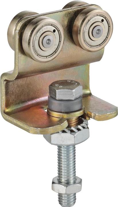 Produktbild Helm Rollapparat 386 zweipaarig mit Drehlager, Stahl verzinkt, gelb