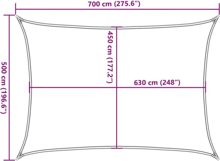 Image du produit VidaXL Sonnensegel 160 g/m² Rechteckig farben HDPE (5 x 7 m)
