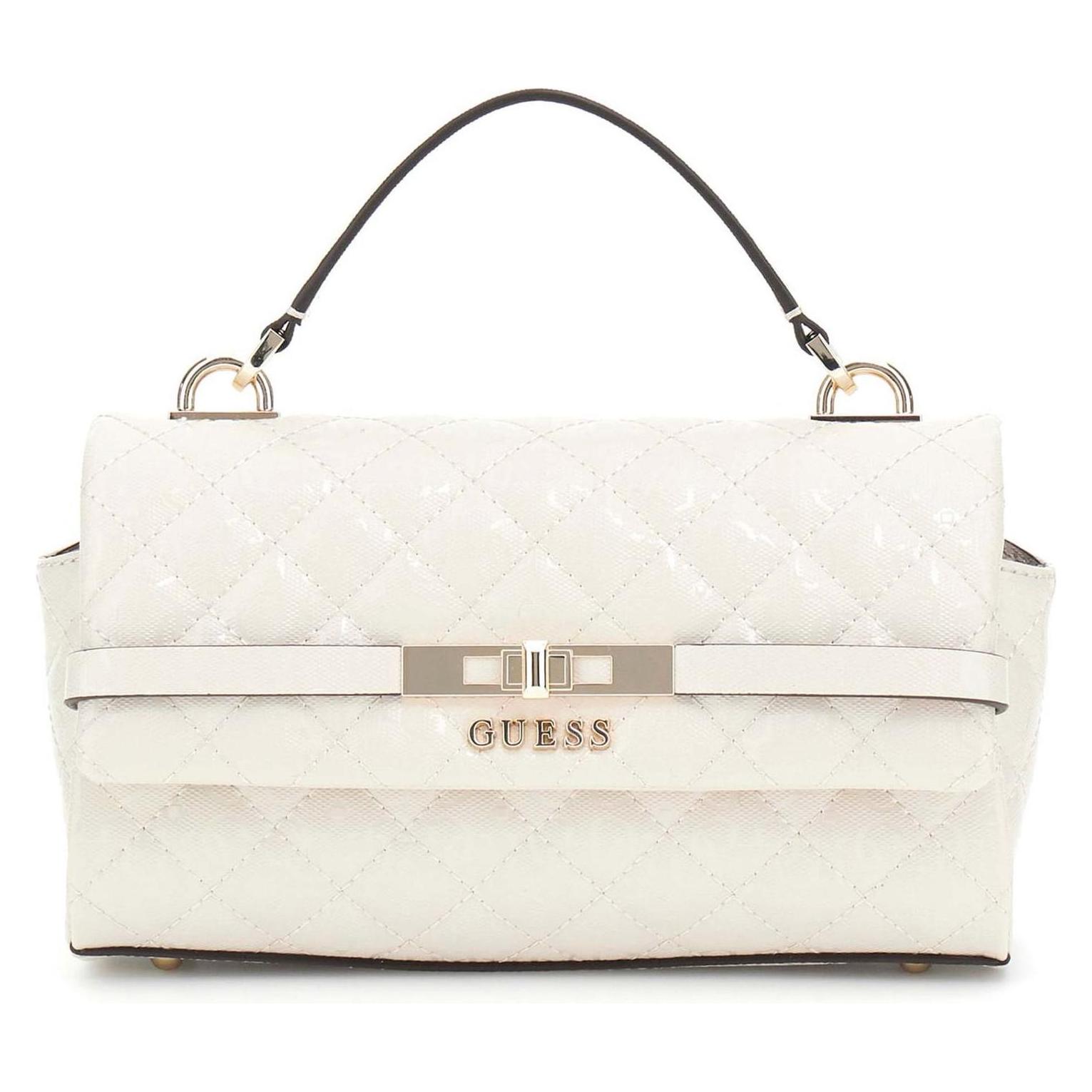 Guess, Damen, Handtasche, Idra Top Handle Flap Bag, Beige