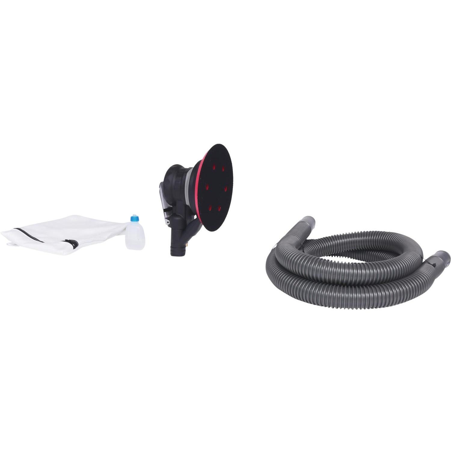 KS Tools, Utensile ad aria compressa, Levigatrice eccentrica pneumatica con aspirazione della polvere, 240 W, consumo d'aria 225 l/min