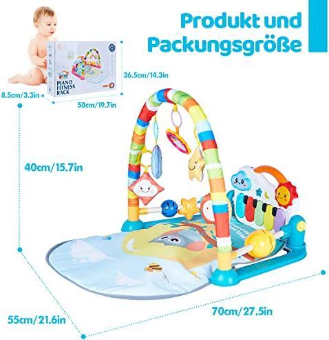 Produktbild Activity Board Baby Spielbogen, Spielmatte & Gym mit Musik & Lichtern – Pädagogisches Spielzeug für Baby &