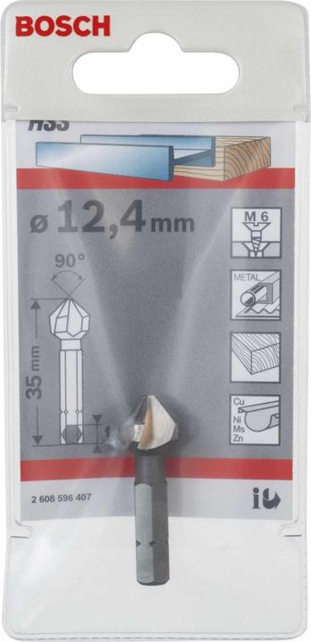 Produktbild Bosch Professional Zubehör Kegelsenker mit Sechskantschaft, 12,4 mm, M 6, 35 mm, 1/4-Zoll (12.4 mm)