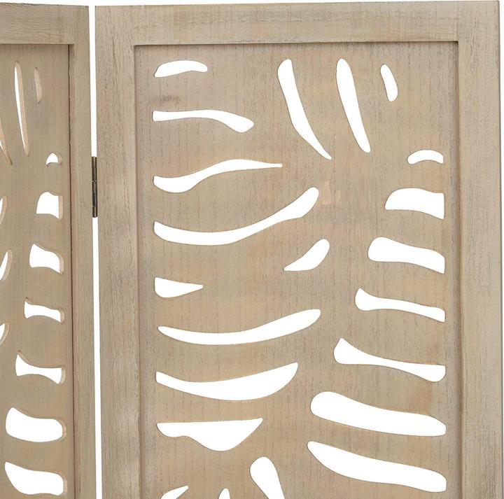 Produktbild Greendeco Room Divider Privacy Screen Paravent 3 Panel Foldable Wooden Screen Sand Beige