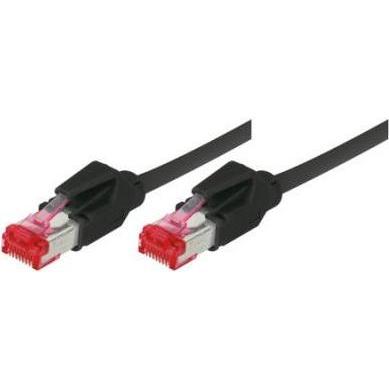 Tecline Patchkabel S/FTP, PiMF, Cat 6, schwarz, 1,0 m halogenfrei, mit Draka-Kabel und Hirosesteckern TM21 ( (S/FTP, CAT...