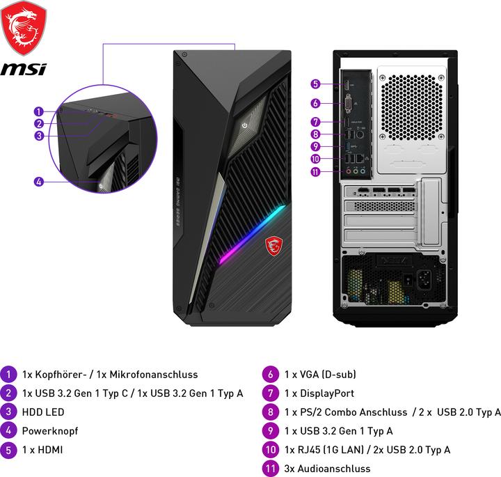 Immagine prodotto MSI MAG Infinite S3 (Intel Core i7-13700F, 32 GB, 1000 GB, GeForce RTX 4060 Ti)