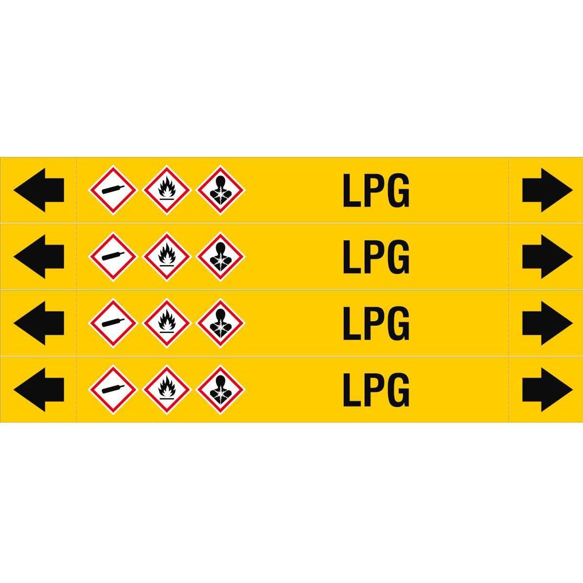 Brady, Etiketten, ASME - Rohrmarkierer - LPG