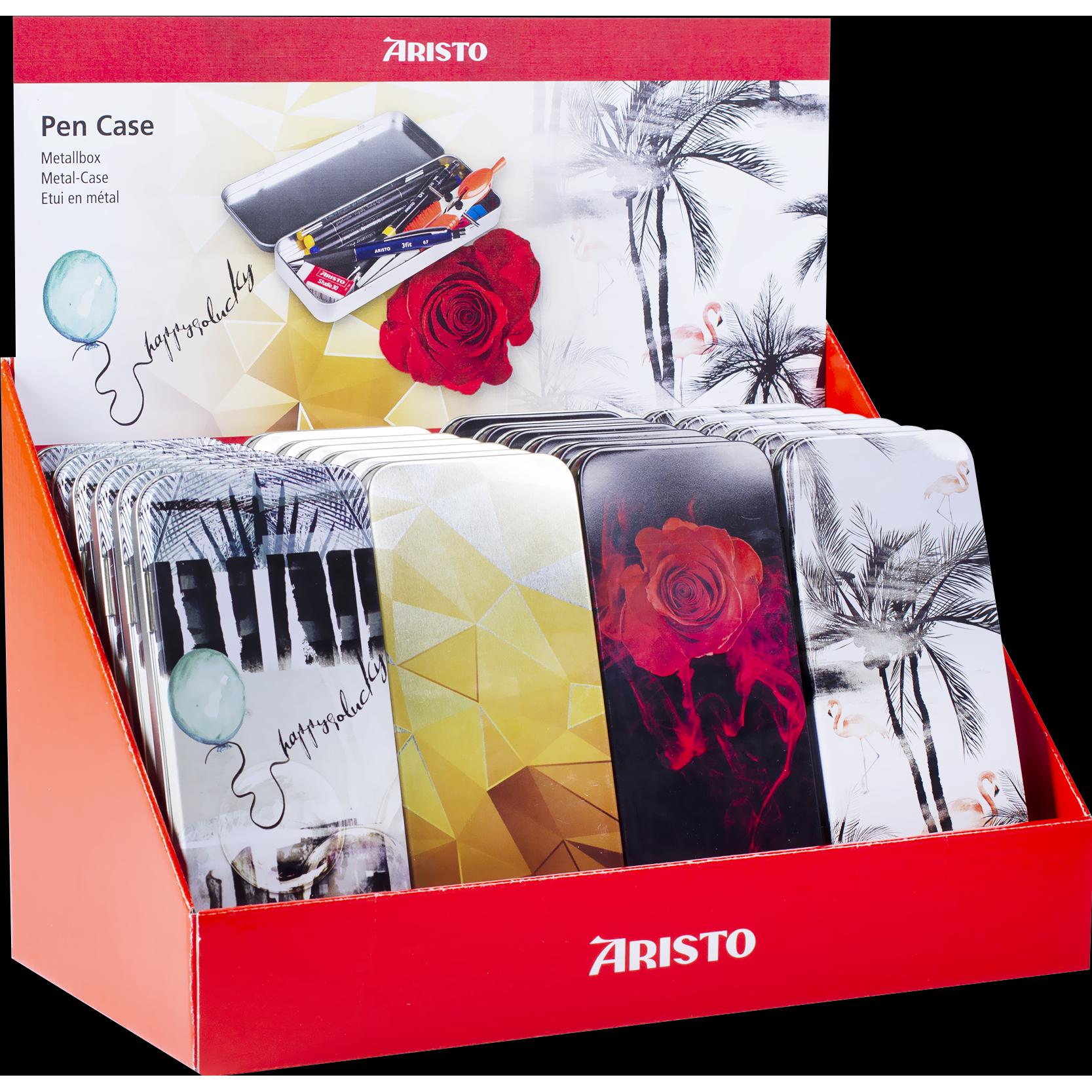 Aristo, Etui, Blechetui Pen Case Display 24, 24 Stk sortiert