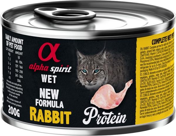 Immagine prodotto Alpha Spirit Lattina di coniglio CAT, AlphaSpirit, 200 g (Junior, 1 pz., 200 g)
