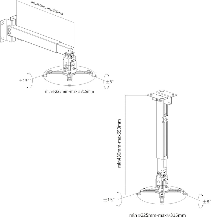 Produktbild PureMounts Spider 40W Projektorhalterung (Decke)