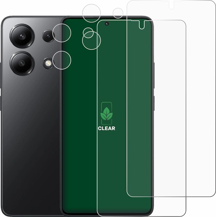 Actual product image ScreenLeaf Protective film sustainable screen protector screen protector film clear transparent (2 Piece, Xiaomi Redmi Note 13)