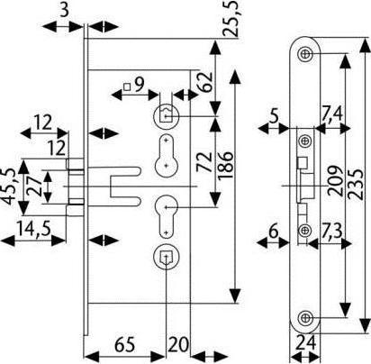 Produktbild Abus EFS65 (Einsteckschloss)