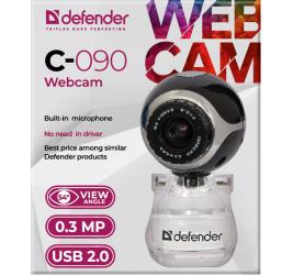 Actual product image Defender IronKey C-090 webcam 0.3 MP USB 2.0 Black - Webcam (0.30 Mpx)