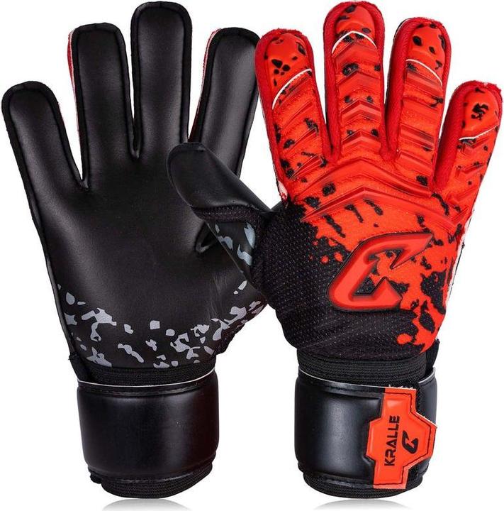 Produktbild Catch & Keep Fussballhandschuhe Kralle Splash Gr. 4 Rot Torwart Keeper Goalie Handschuhe (4)