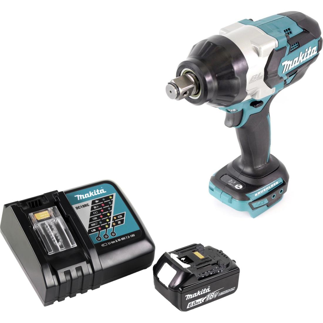 Thumbnail - Makita, Bohrmaschine + Akkuschrauber, DTW 1001 RG1 Akku Schlagschrauber 18V 3/4“ 1050Nm Brushless + 1x Akku 6,0 Ah + Lad...