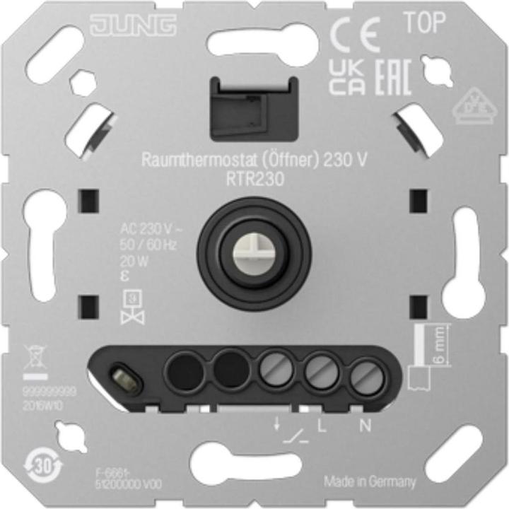 Actual product image JUNG RTR230 Room thermostat (NC contact) 230 V