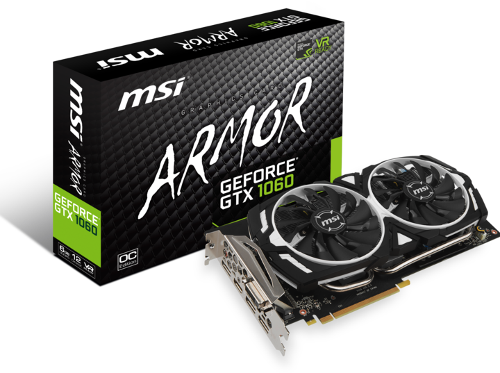 Produktbild MSI GeForce GTX 1060 ARMOR OCV1 (6 GB)