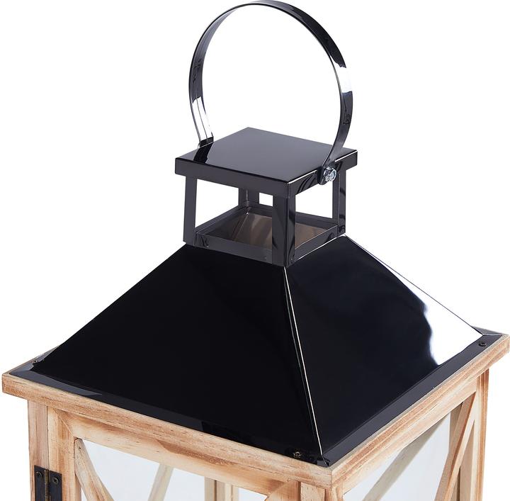 Actual product image Beliani Lantern pine wood brown / black 61 cm TELAGA (1 x)