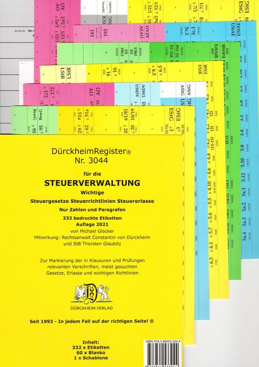 Produktbild Glocker:DürckheimRegister® STEUERVERWAL