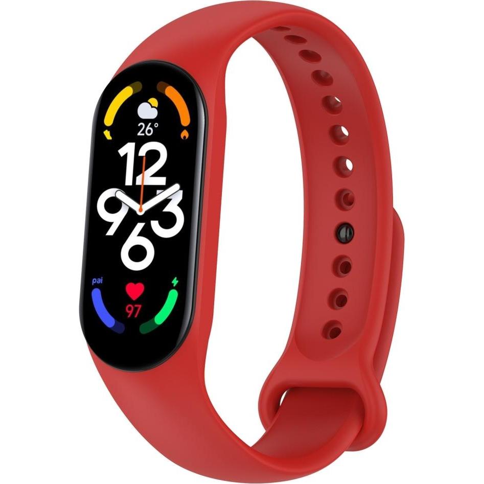 Screenguard Xiaomi Smart Band 7 Silicone Strap Ersatzarmband (Silikon, Xiaomi Smart Band 7), Uhrenarmband, Rot
