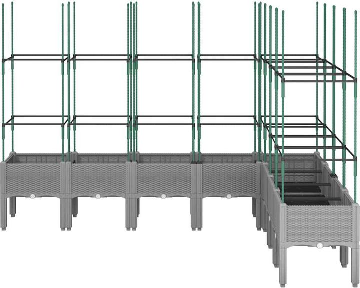 Image du produit vidaXL Bac à plantes avec treillis PP
