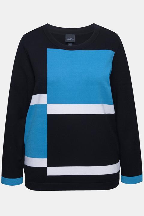 Produktbild Ulla Popken Pullover, Colorblocking, Rundhals, Langarm (54)