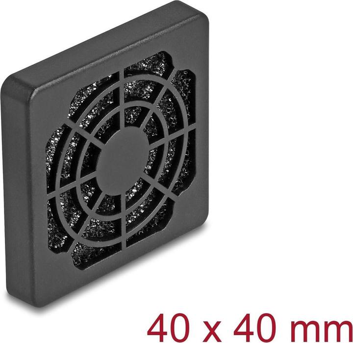 Produktbild Delock Lüftergitter mit Staubfilter 40 x 40 mm schwarz