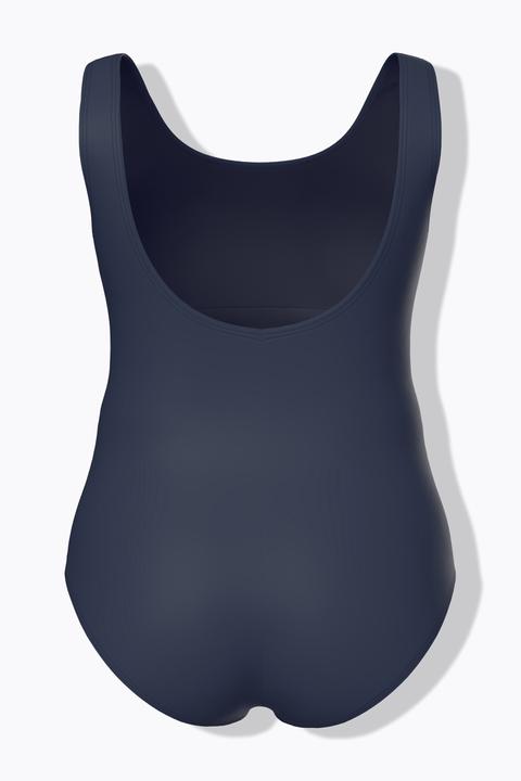 Actual product image Ulla Popken Squiggle Piped Scoop Neck Front Lined Swimsuit (52)