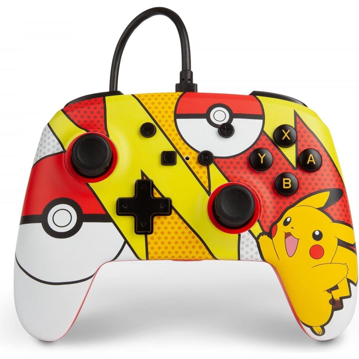 PowerA Pikachu Pop Art kabelgebundener Controller (Switch), Gaming Controller, Rot