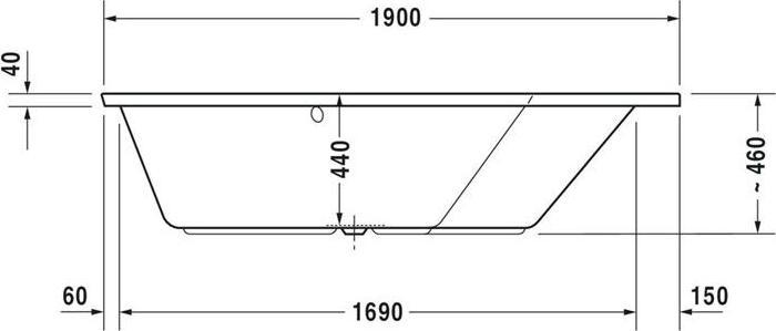Actual product image Duravit Whirlpool bath PAIOVA 5 corner re 267 l 1900x1400mm we Air-System (267 l, 190 cm, 140 cm)