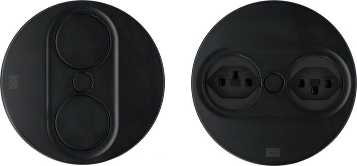 Actual product image Bachmann Einbausteckd. TWIST rund Schwarz 2xCH