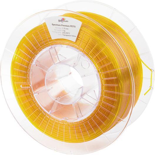 Image du produit Filament / PETG / TRANSPARENT YELLOW / 1,75 mm / 1 kg (PETG, 1.75 mm, 1000 g, Jaune)
