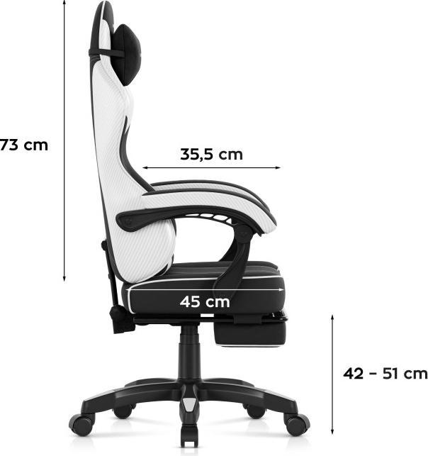Produktbild Huzaro Force 3.7 White Carbon Gaming-Stuhl