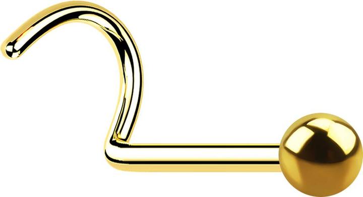 Actual product image Acha Direct Nasenstecker gebogen vergoldet mit Kugel (without brass, Titanium)