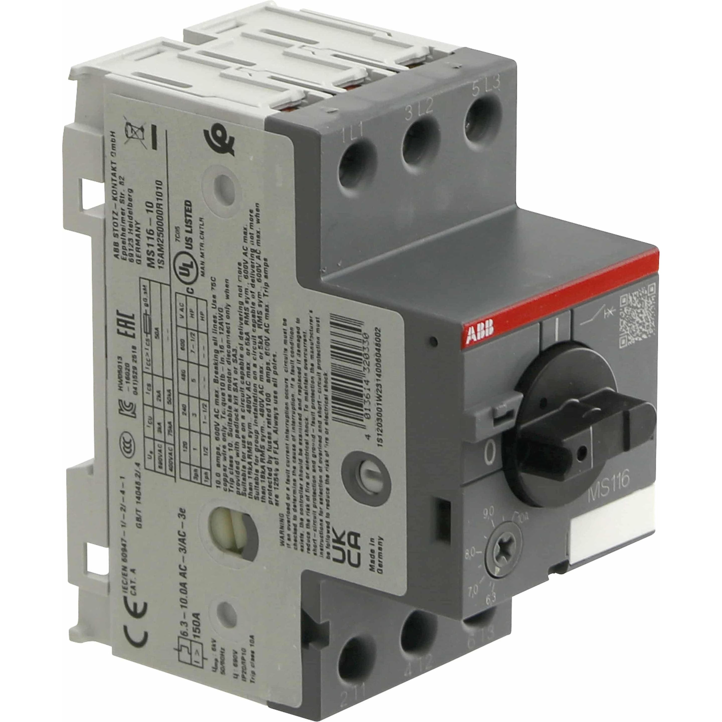 ABB, Schutzschalter, Motorschutzschalter MS116 - 10,0