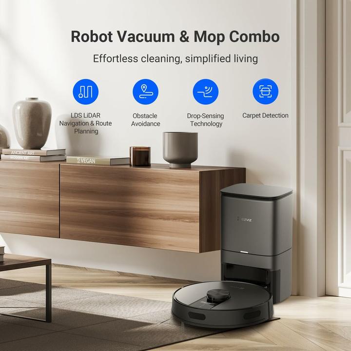 Image du produit EZVIZ 1.Automatic Dustbin Emptying from the Ro (4000 Pa, Torchon d'essuyage)