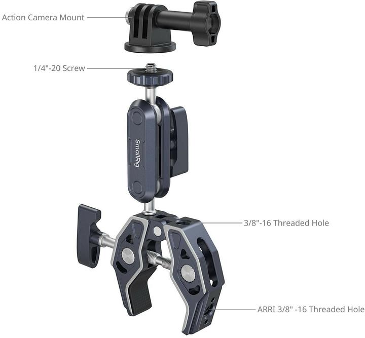 Immagine prodotto SmallRig Krabbenförmige Klemme mit Kugelkopf-Magic-Arm