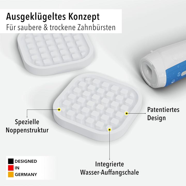 Produktbild Qikfresh Zahnbürsten Untersetzer Weiss 2er Set (Zahnbürstenhalter)