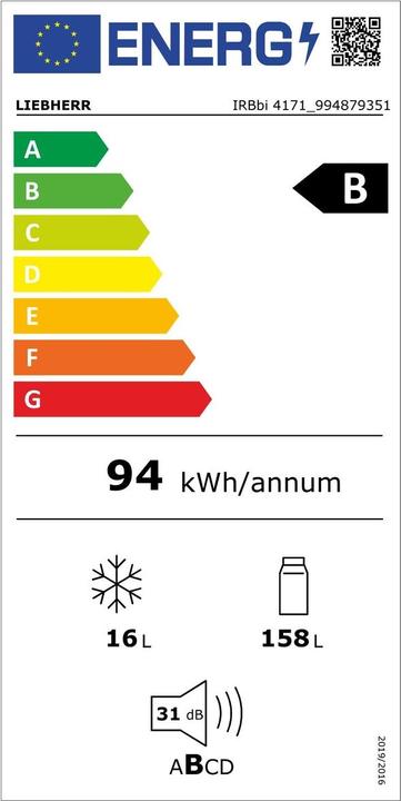Energie-Label Liebherr IRBbi4171-22 Peak BioFresh (174 l)