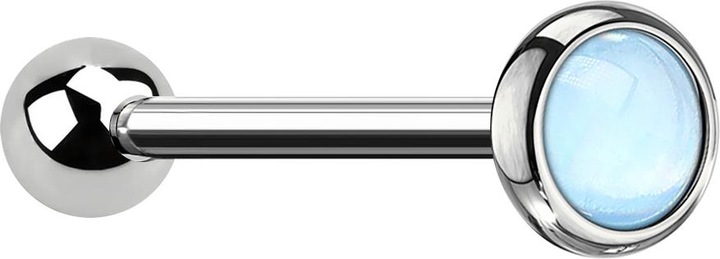 Produktbild Star Piercing Micro Barbell silber mit Epoxidstein blau (ohne Messing, Chirurgenstahl 316L)